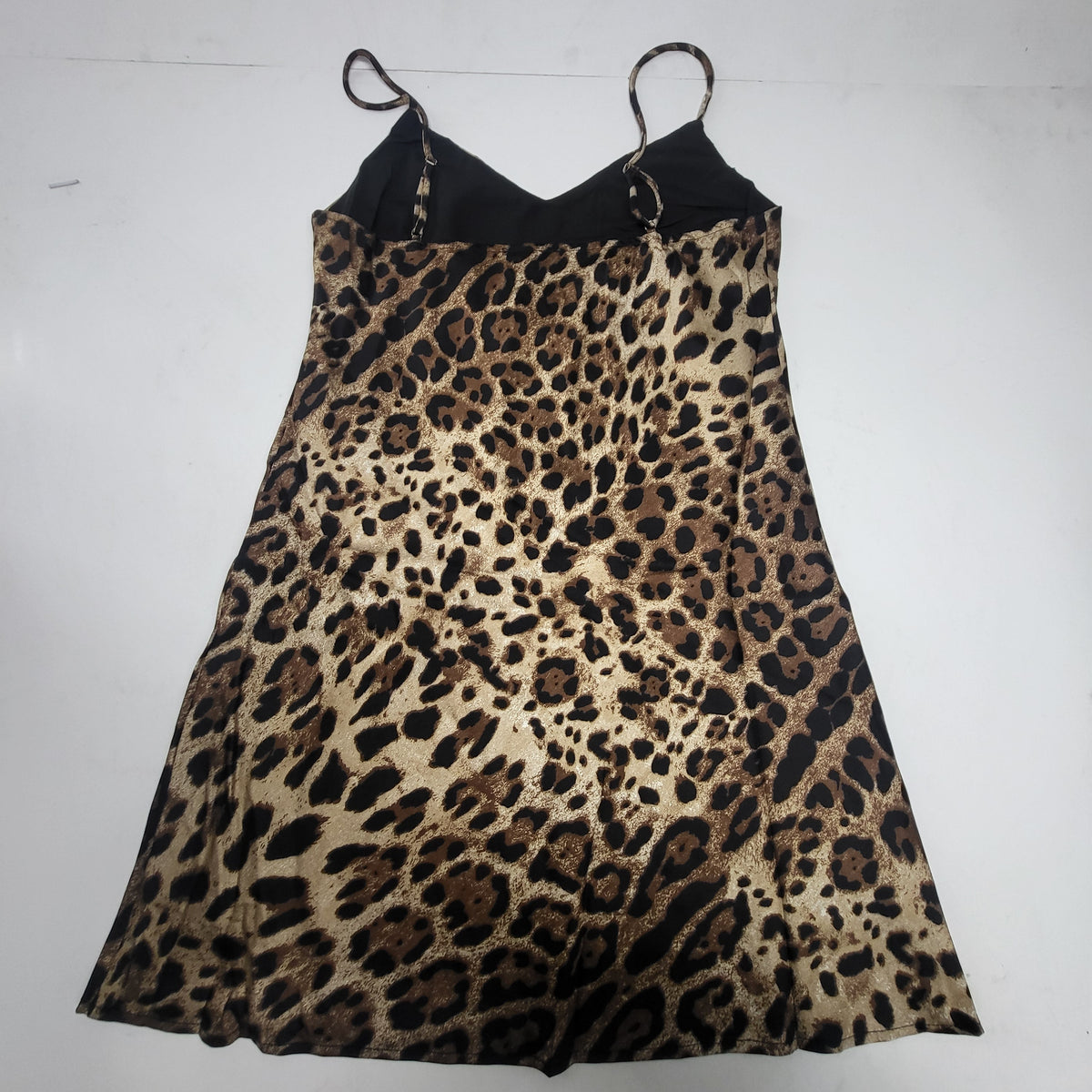 DRESSED IN LALA Satin Dress + Duster Set Exclusive Pattern M Brown Leopard