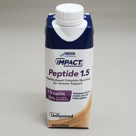 ZA@ NESTLE (24 Pack) Impact Peptide 1.5 Nutrition Immune Support 8 fl oz Unflavored G12505973 BB 02/26 F
