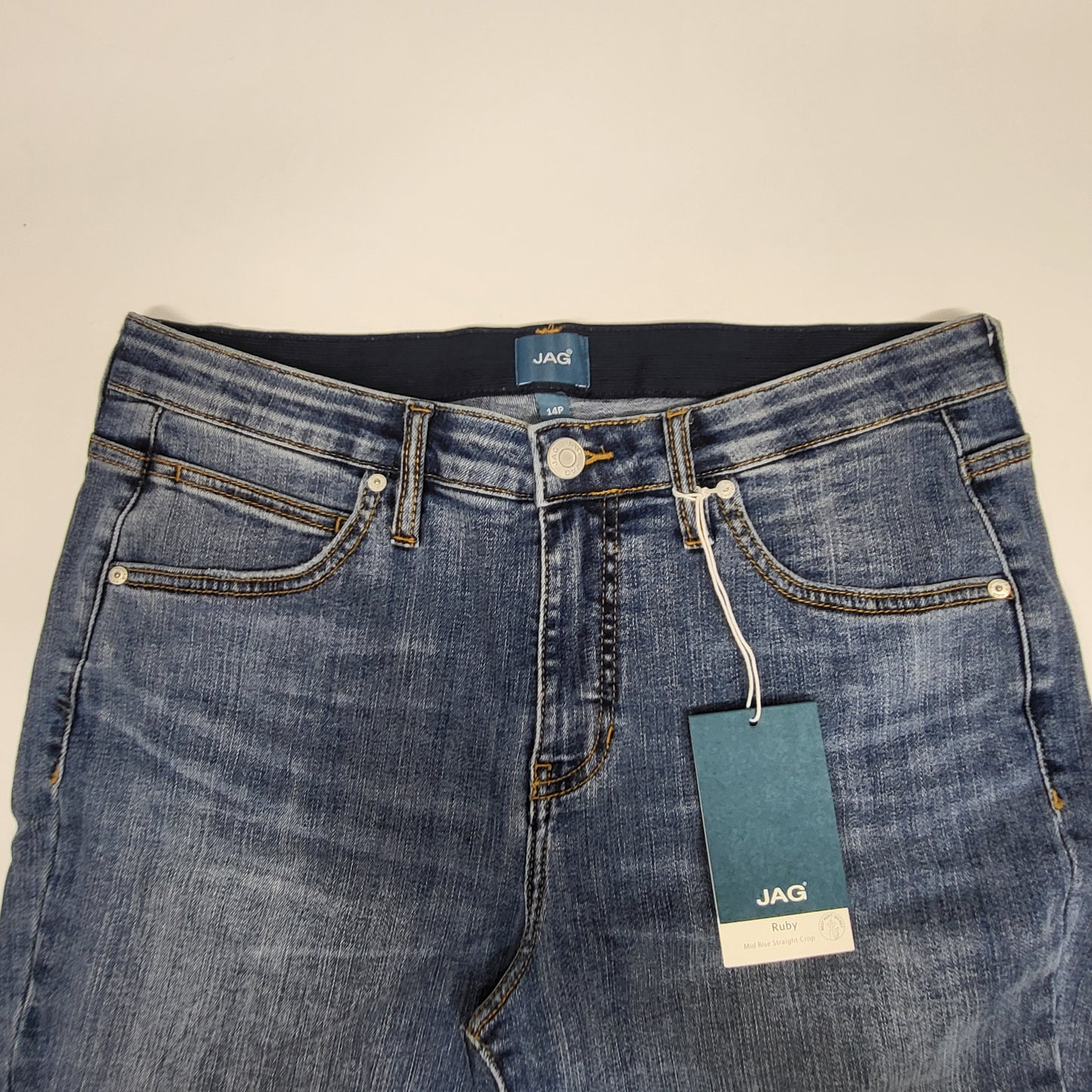 JAG Ruby Mid-rise Elastic Straight Crop Sz 14P Oceanfront JP2877SCV321