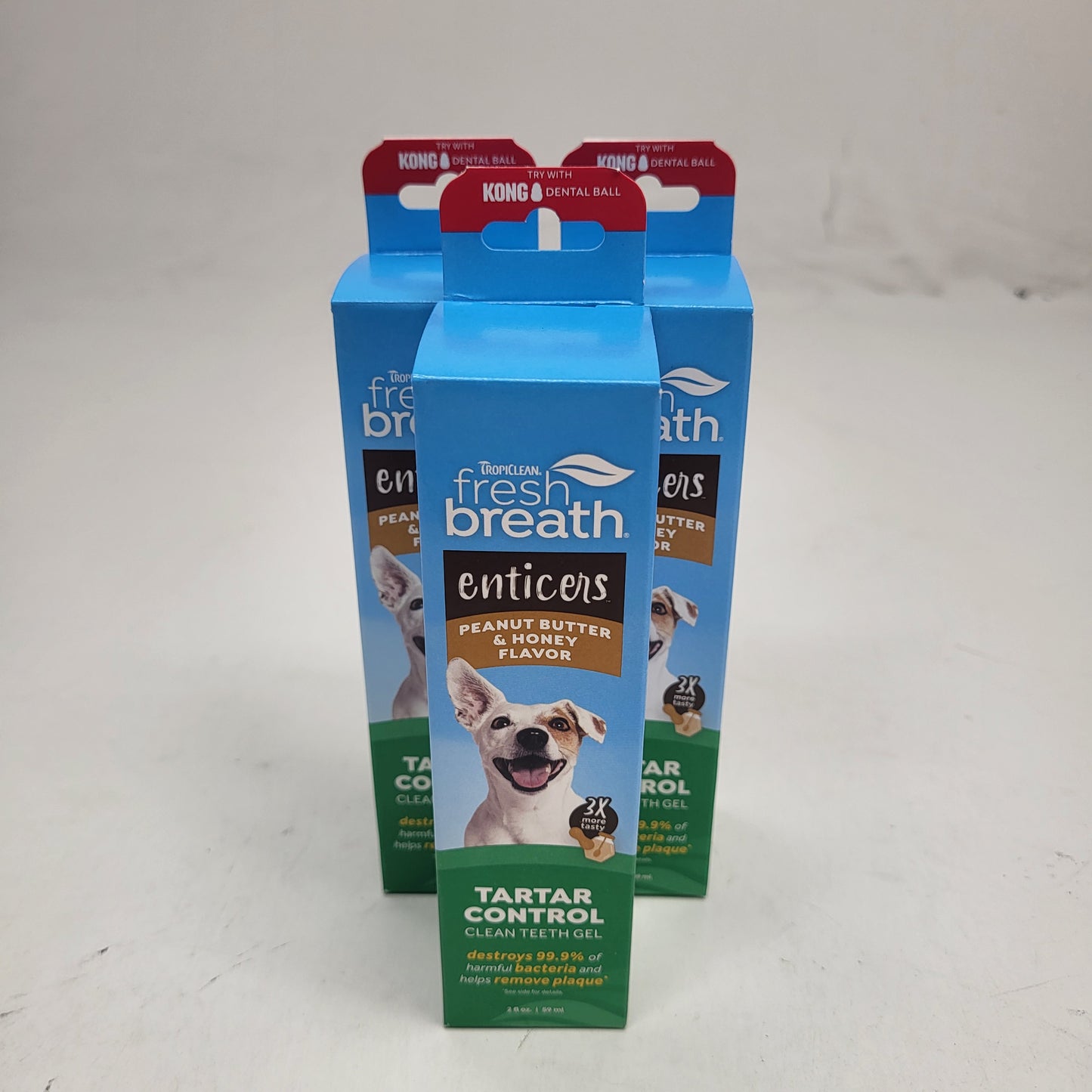 TROPICLEAN (3 PACK) Enticers Tarter Control Dog Clean Teeth Gel PB & Honey Flavor 2 oz