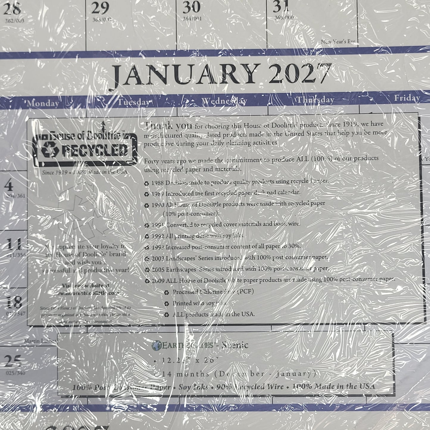 HOUSE OF DOOLITTLE (3 PACK) Scenic 3-month Wall Calendar Vertical 12.5"X26"