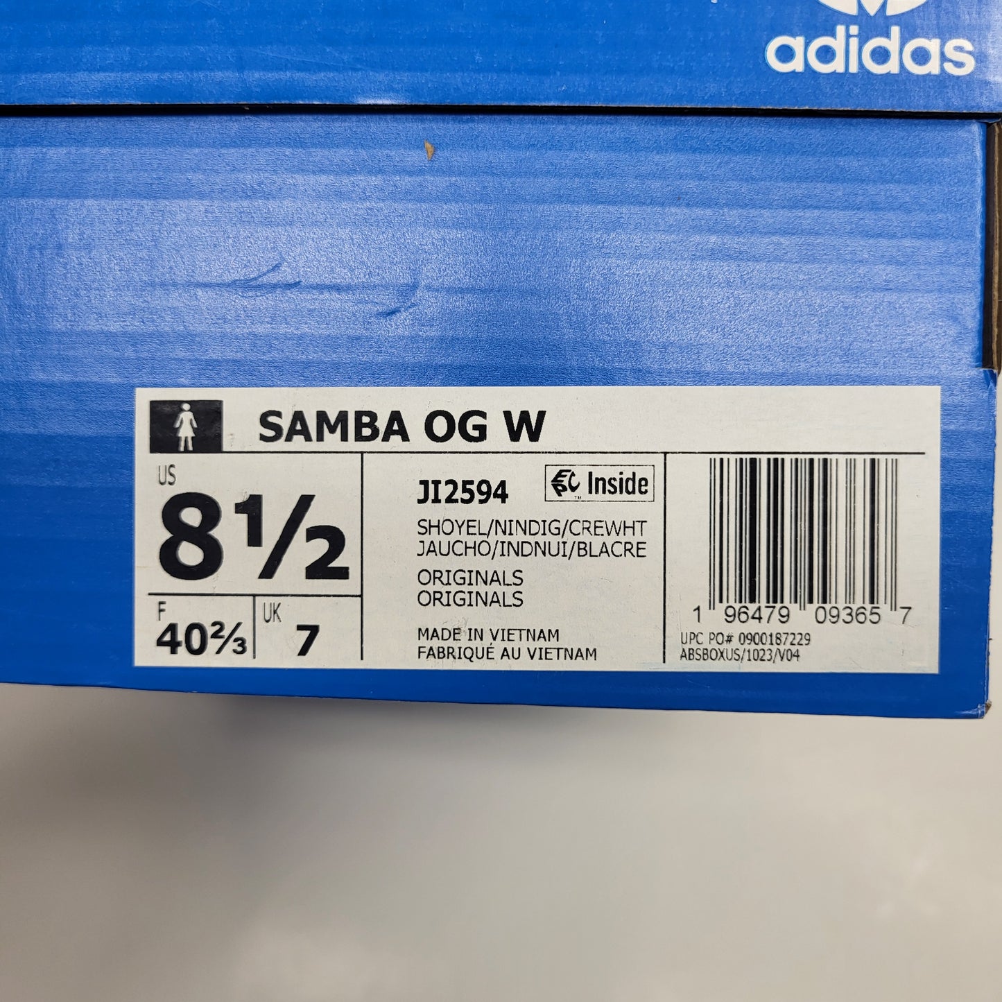 ADIDAS Samba Og W Sneakers Women's Sz 8.5 Yellow, Night Indigo & Cream JI2594