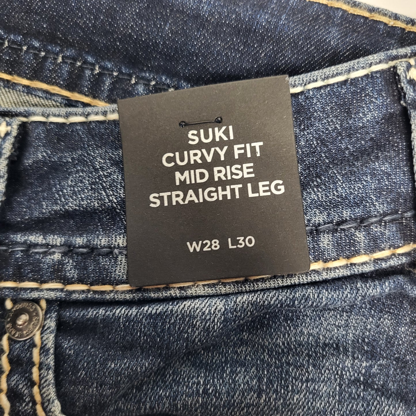 SILVER JEANS CO. Suki Curvy Fit Straight Leg 28/30 Indigo L93413SDI349
