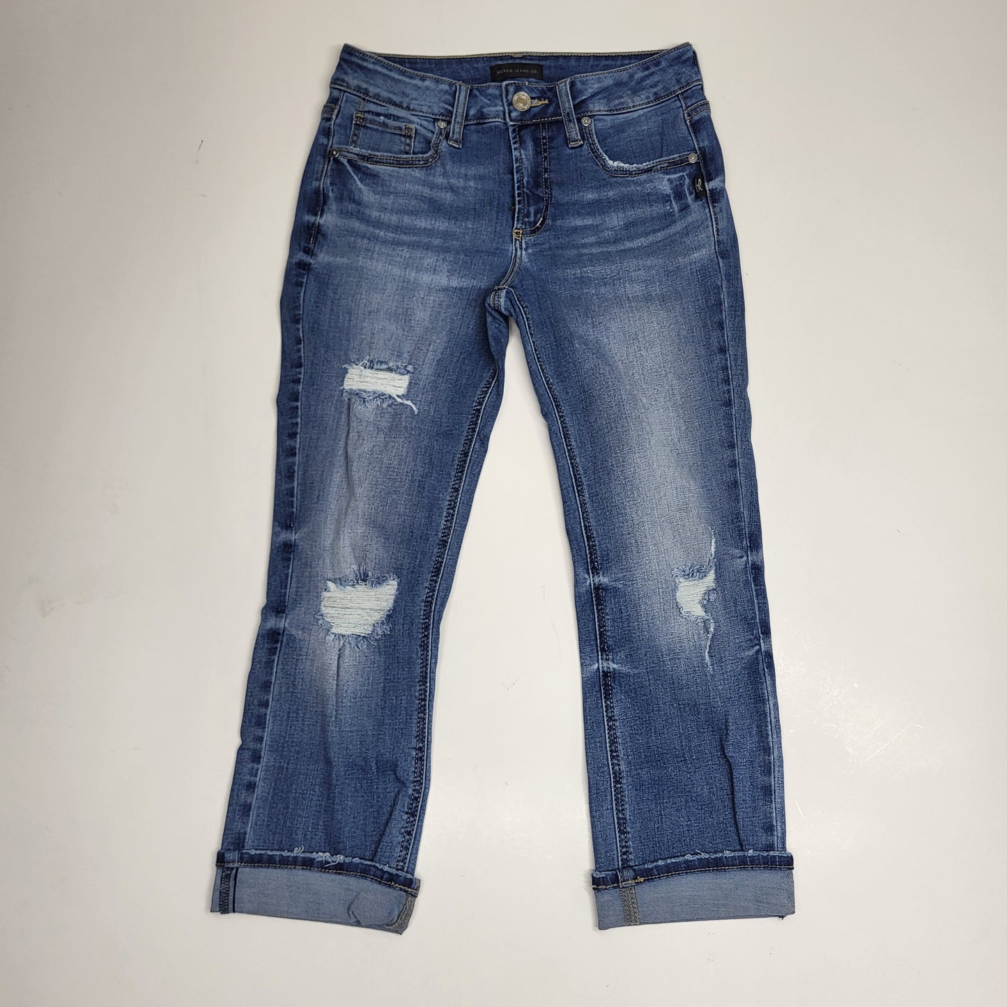 SILVER JEANS CO. Suki Mid Rise Capri Women's Sz 27/23.5 Indigo L43920ecf252