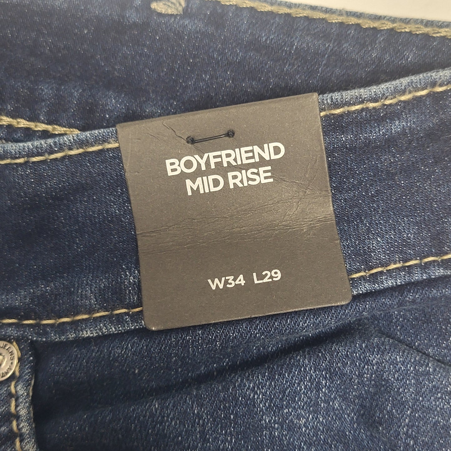 SILVER JEANS CO. Boyfriend Mid Rise Sz 34/29 Indigo L27101SSX365