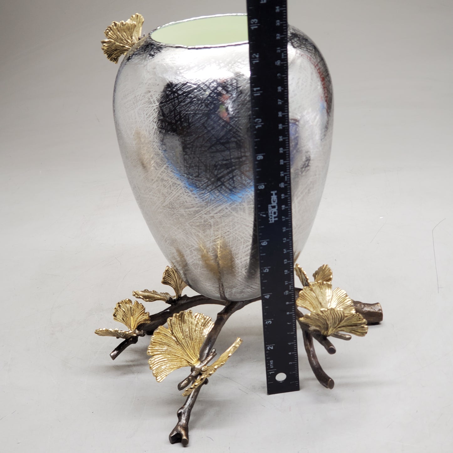 MICHAEL ARAM Butterfly Ginkgo Medium Vase 9.5" x 11" x 13.5" Bronze / Stainless 175752