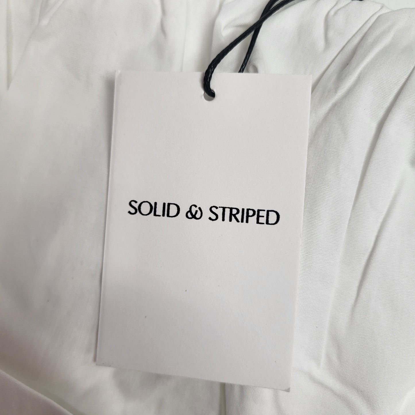 SOLID AND STRIPED The Ivy Top Bubble Crop Sz XS Optic White SU26R2393SPOW