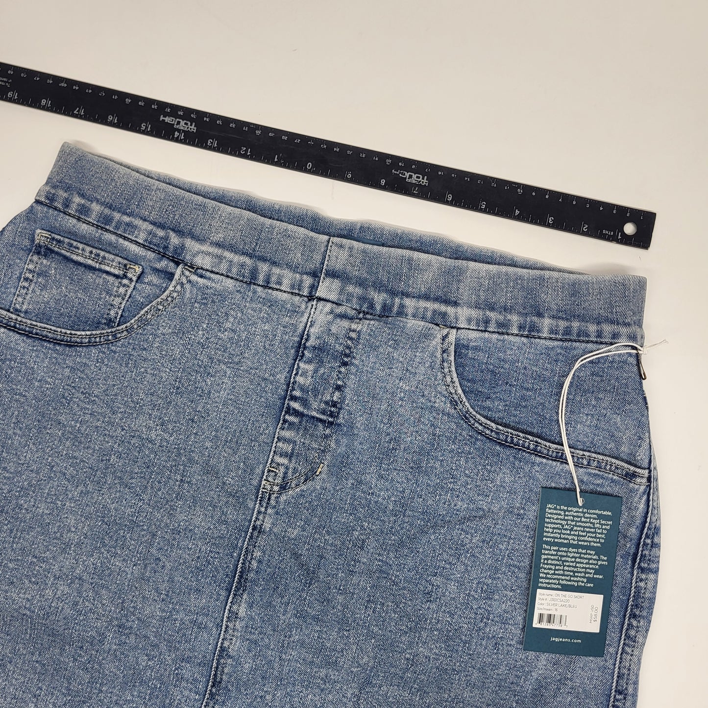 JAG On-the-go Mid Rise Pull-On Skort Womens Sz 16 Silver Lake J3101CSA220
