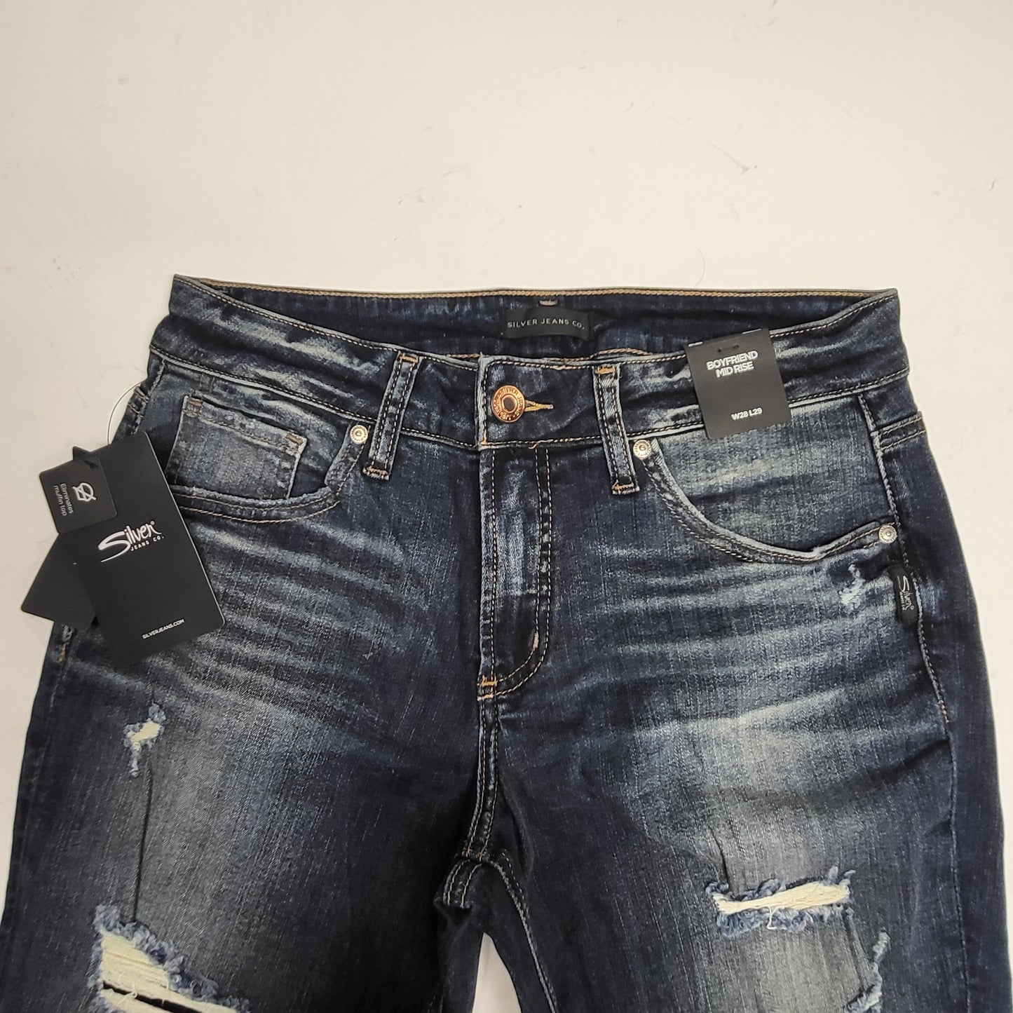 SILVER JEANS CO. Boyfriend Mid Rise Sz 28/29 Indigo L27101EGX360