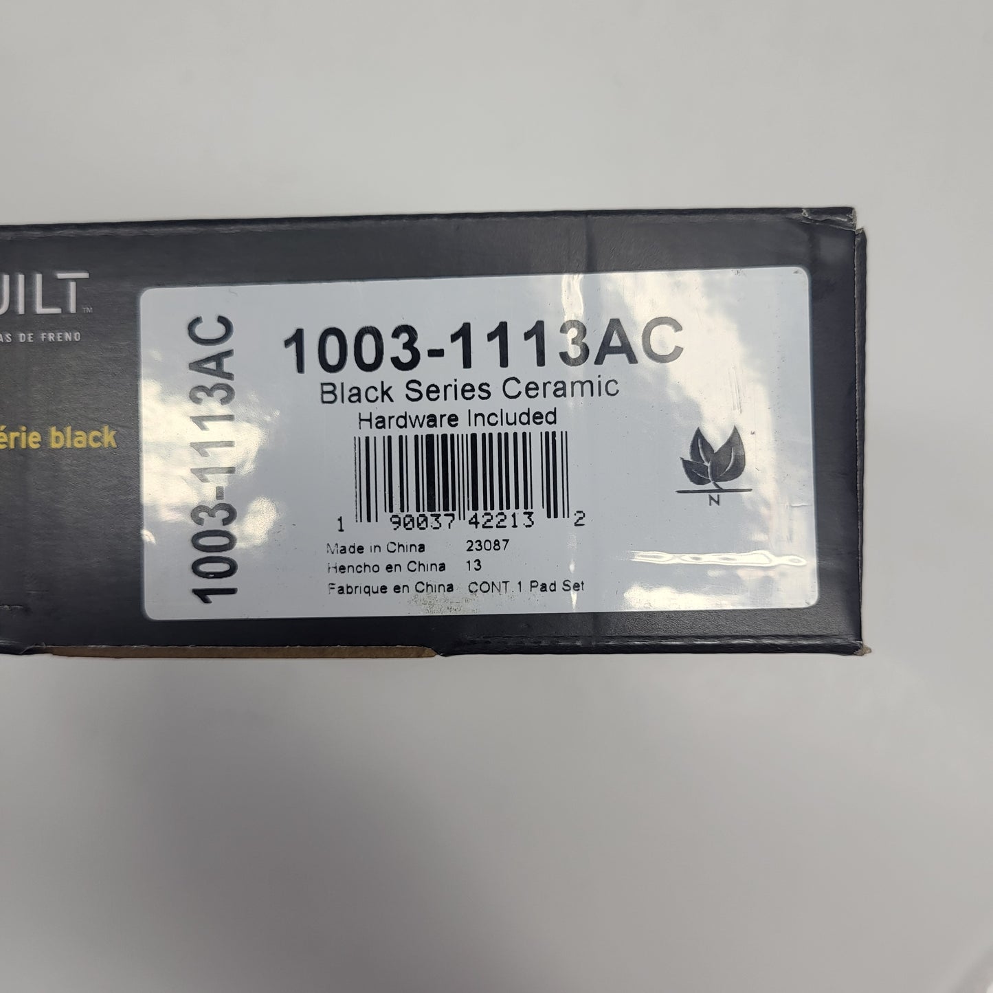 QUALITY-BUILT Ceramic Disc Brake Pad Set Black Rear 1003-1113AC