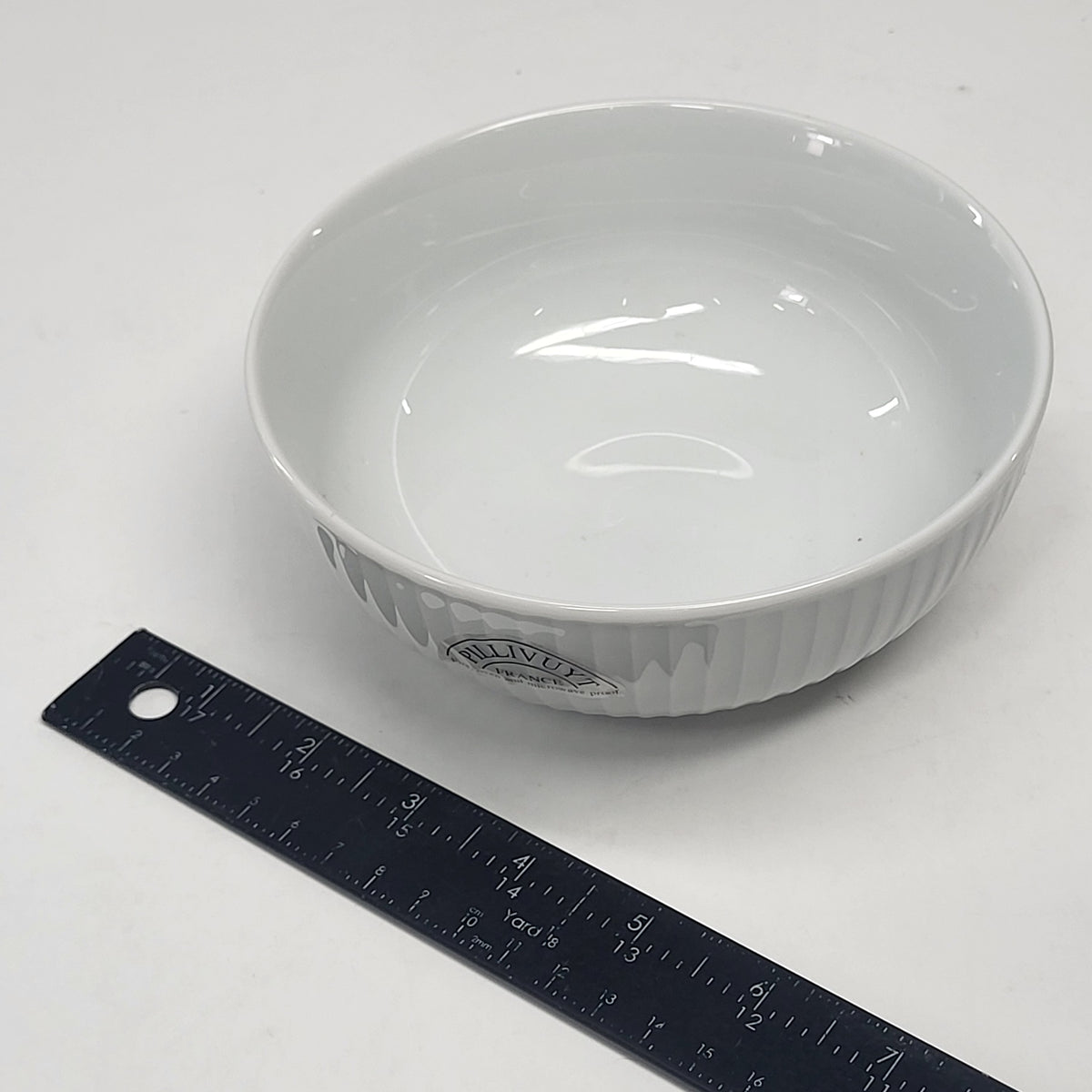 PILLIVUYT (4 PACK) Plisse Porcelain Cereal Bowls 6 oz All White 174215BL