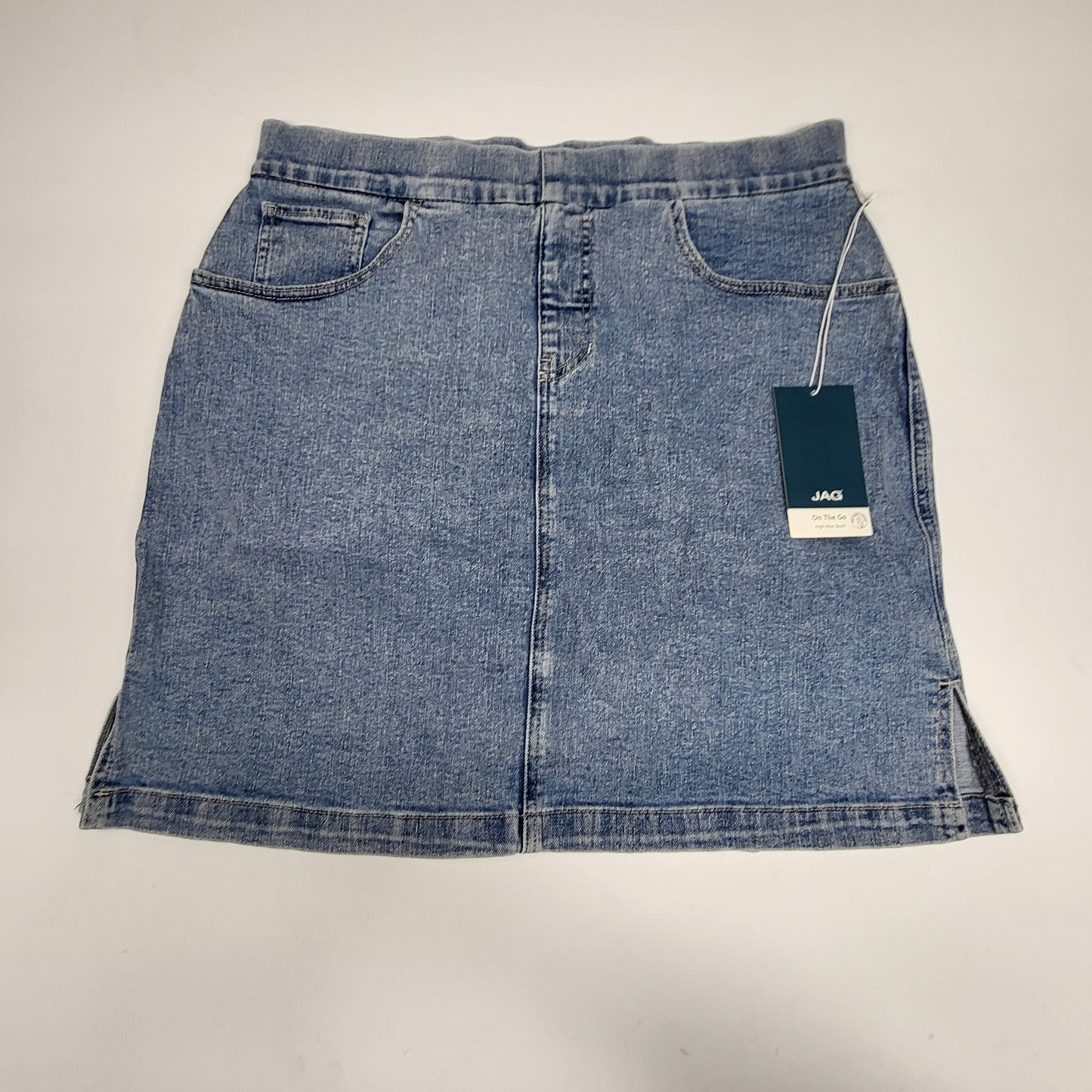 JAG On-the-go Mid Rise Pull-On Skort Womens Sz 16 Silver Lake J3101CSA220