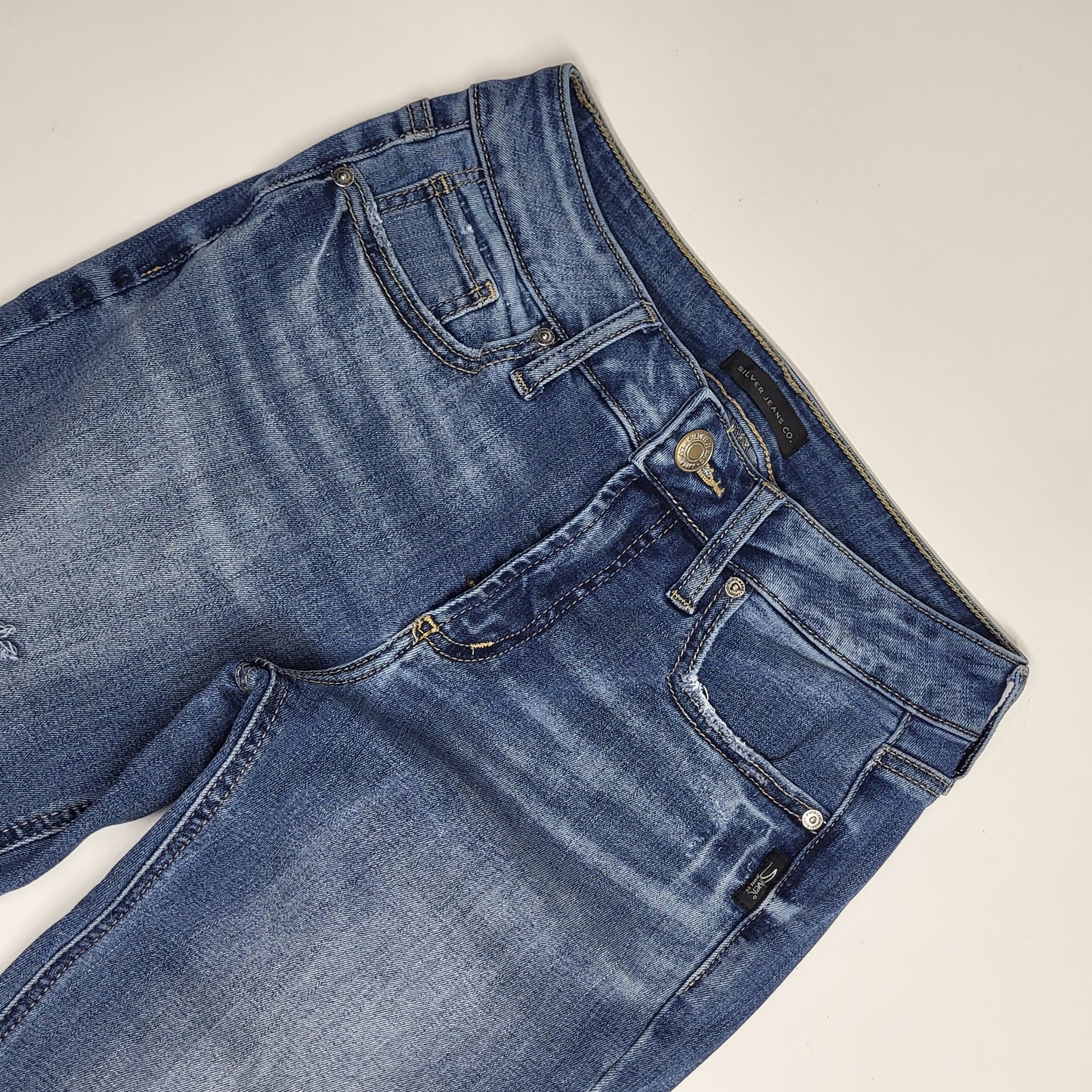SILVER JEANS CO. Suki Mid Rise Capri Women's Sz 27/23.5 Indigo L43920ecf252