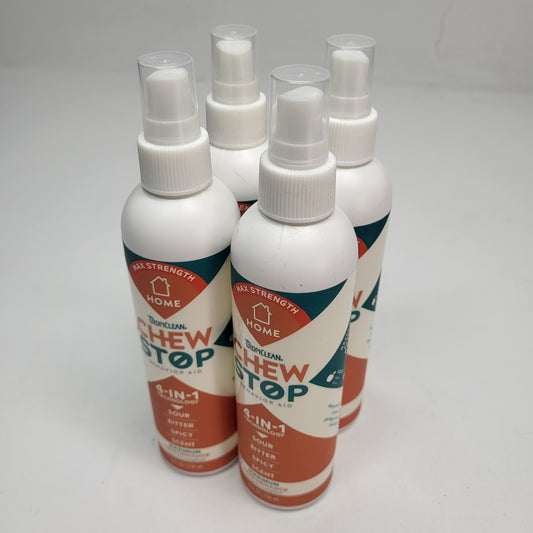ZA@ TROPICLEAN (4 PACK) Chew Stop Pet 4-in-1 Max Strength Behavior Aid  8 oz