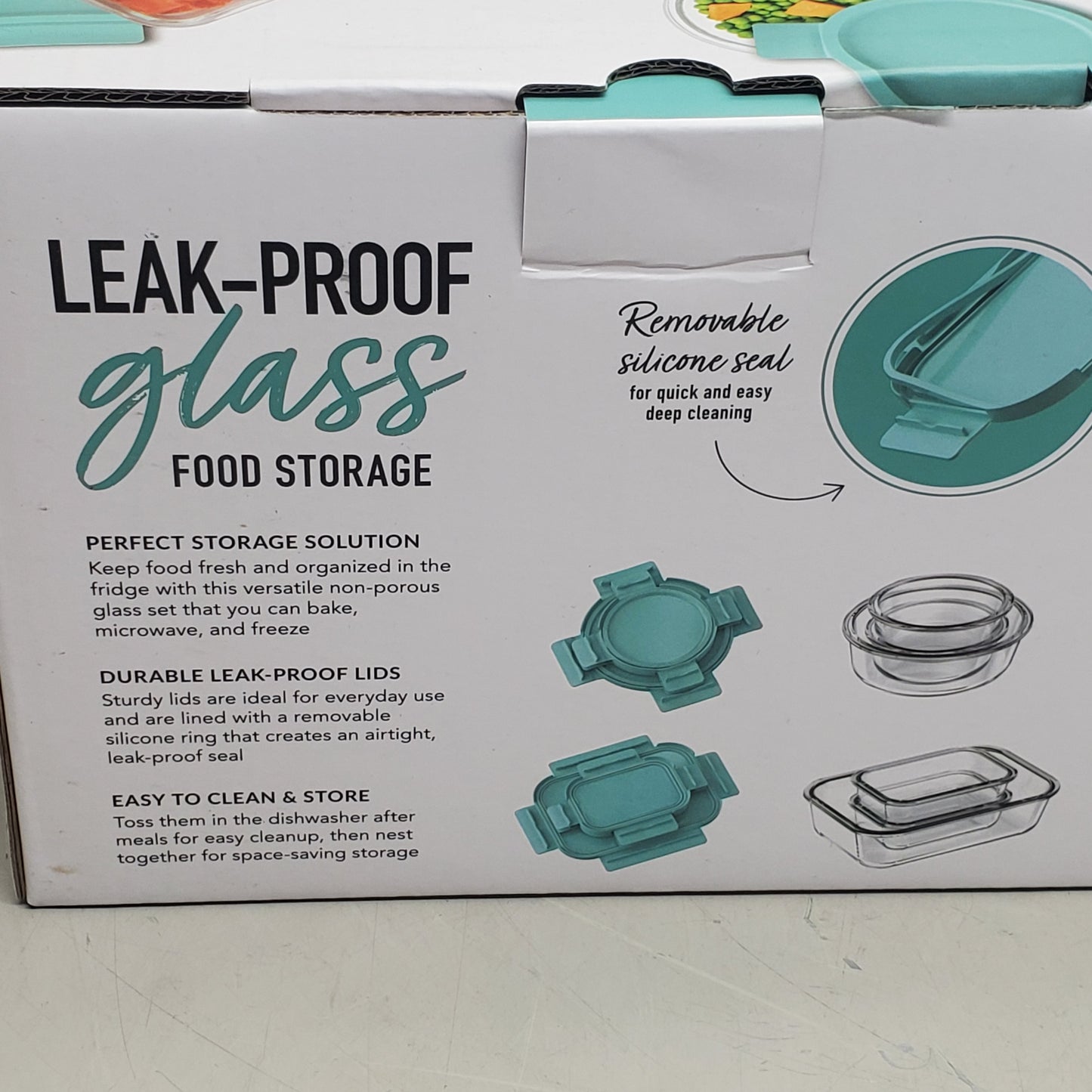 BENTGO GLASS (14 Pc Set) Leak-proof Food Storage Containers Soft Aqua BGPLGLPK3-SA