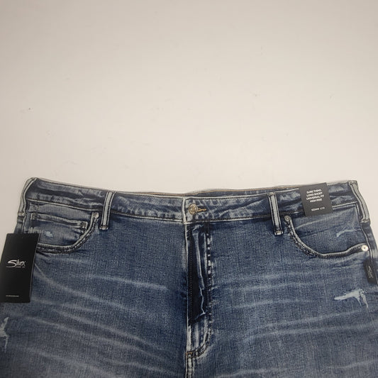 SILVER JEANS CO. Sure Thing Long Short High Rise Sz 32/6.5 Indigo L28517SCV258