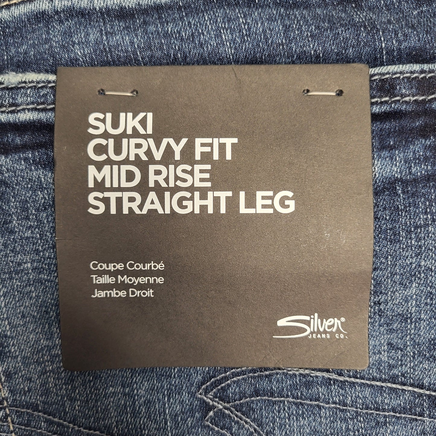 SILVER JEANS CO. Suki Curvy Fit Straight Leg Sz 18/33 Indigo W93413EGX434