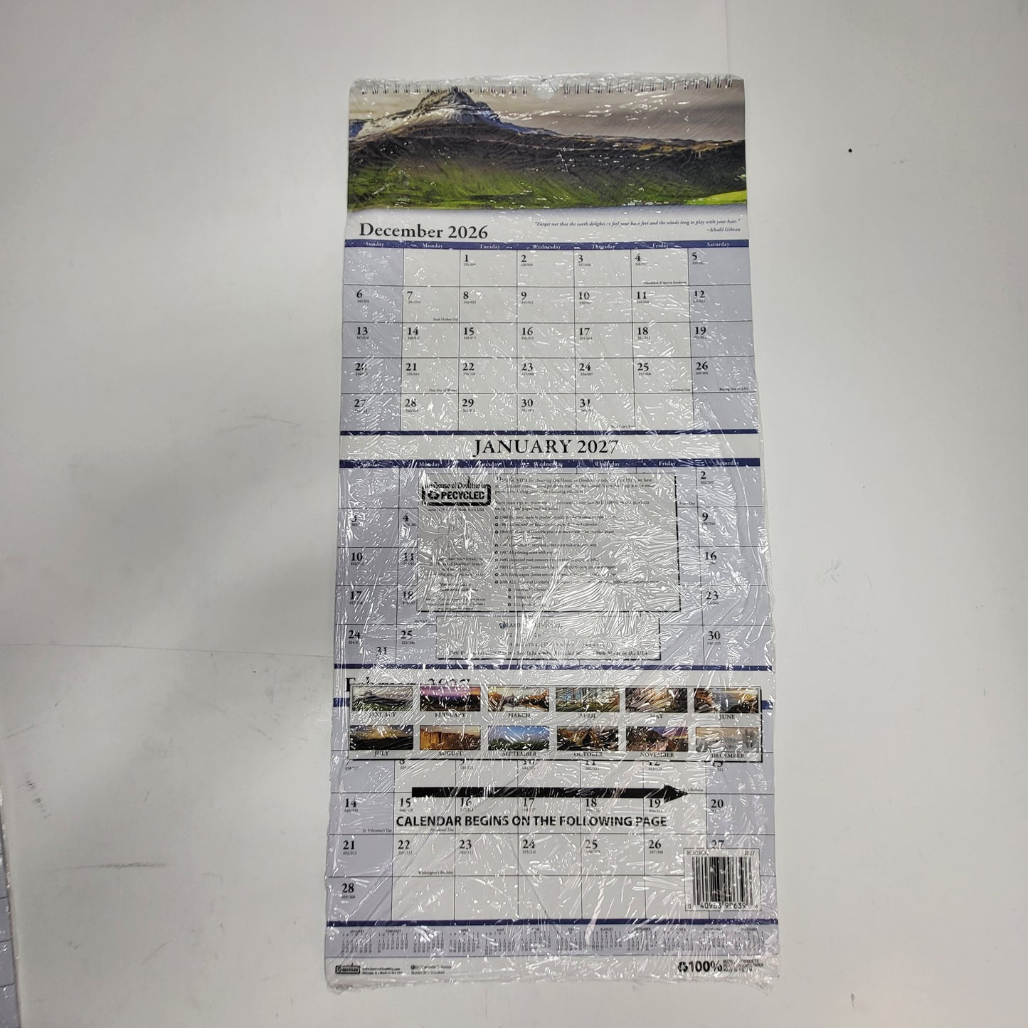 HOUSE OF DOOLITTLE (3 PACK) Scenic 3-month Wall Calendar Vertical 12.5"X26"