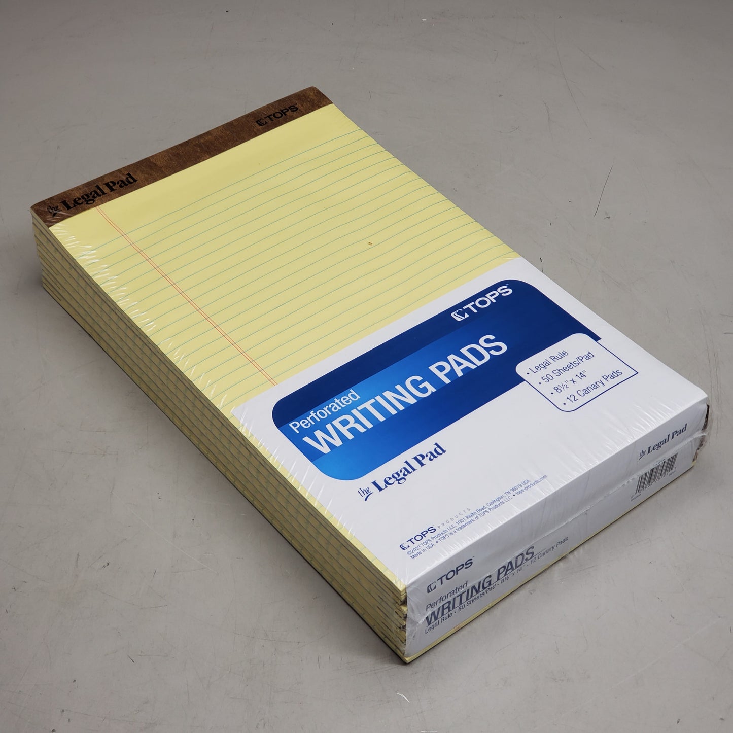 ZA@ TOPS (12 Pack) Legal Pad Perforated Writing Pads 8.5" x 14" 50 pages Yellow 7572 E