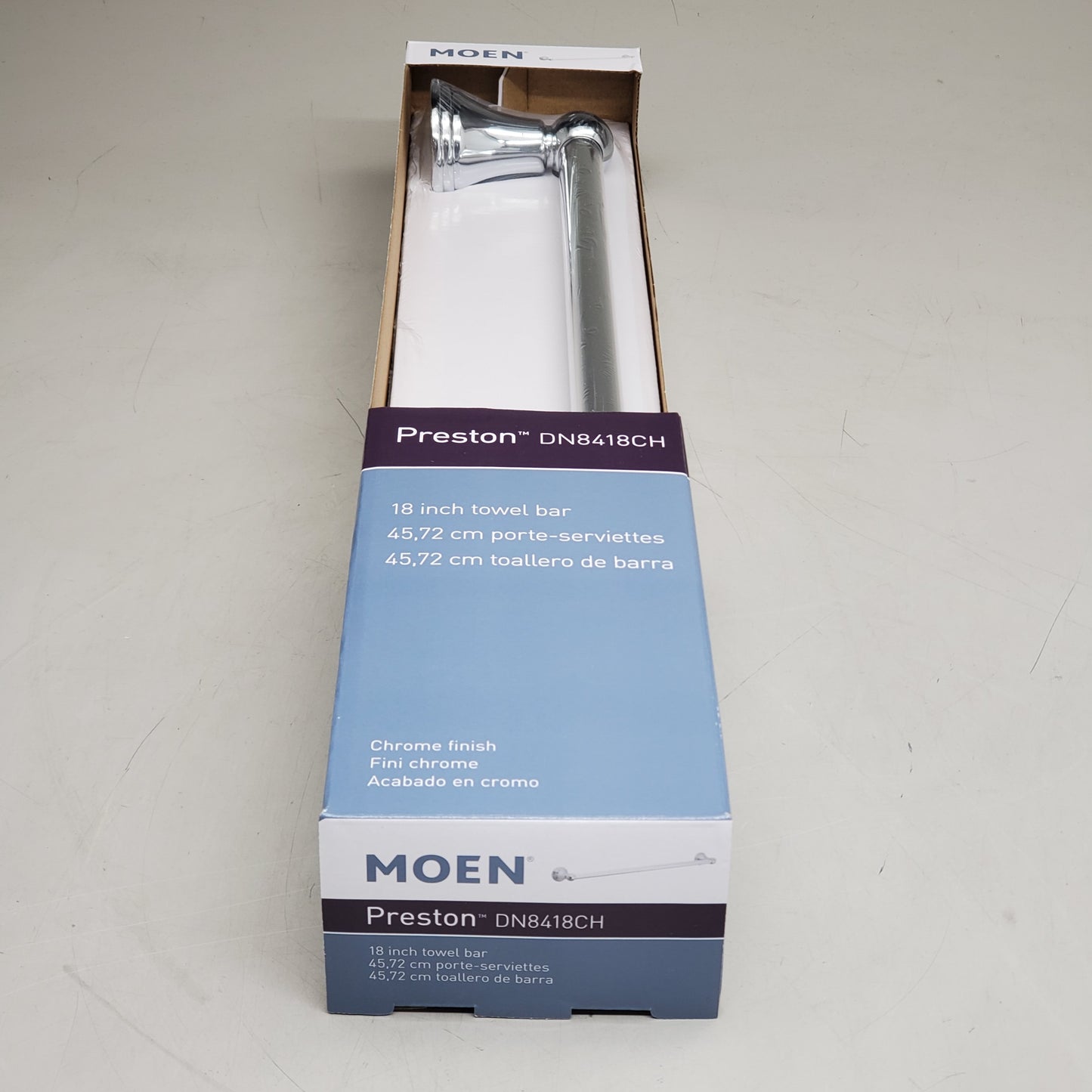 MOEN Preston Towel Bar Single Bar 18" Chrome Finish DN8418CH