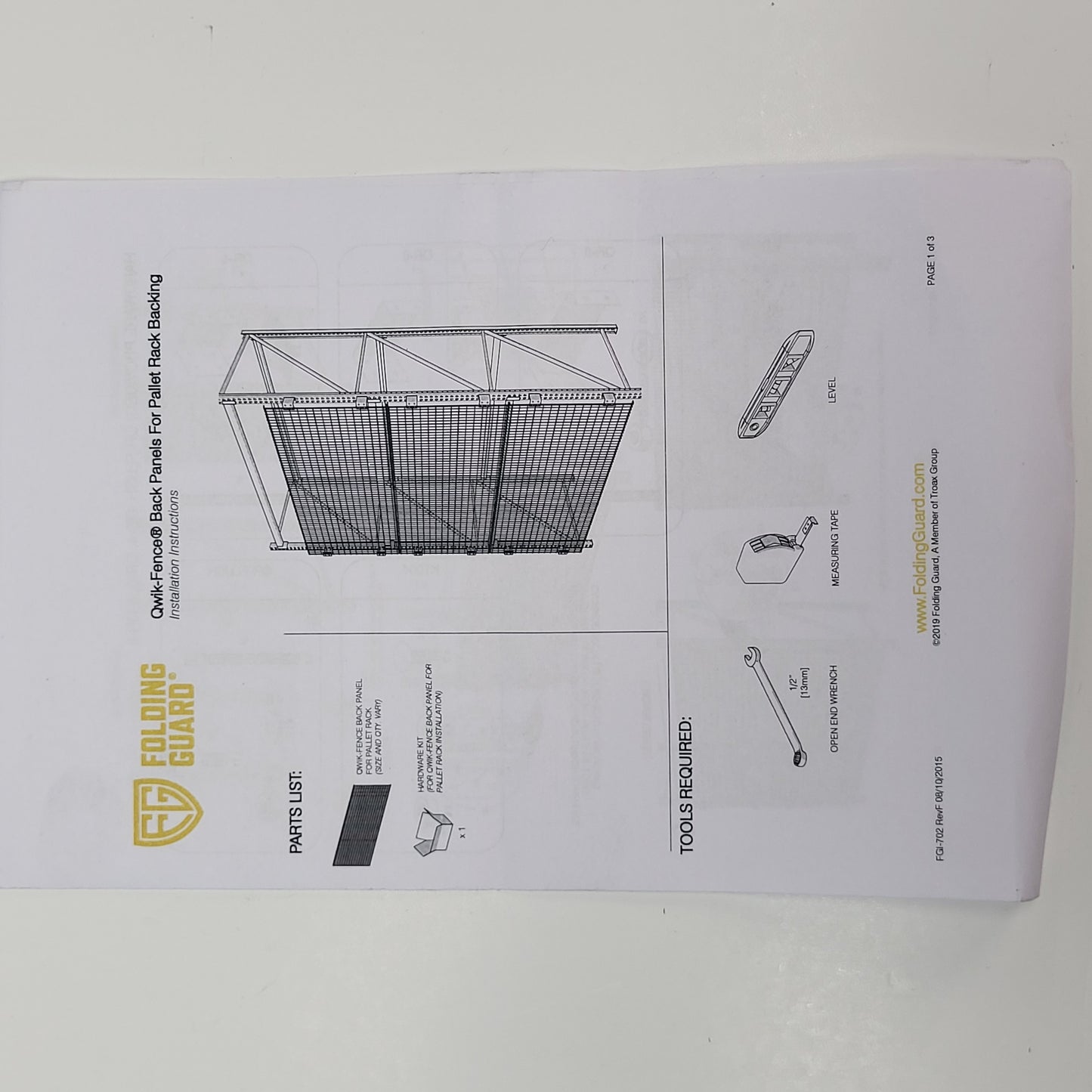 QUIK FENCE Folding Guard Pallet Rack Offset Bracket (set of 4)  6" Gray