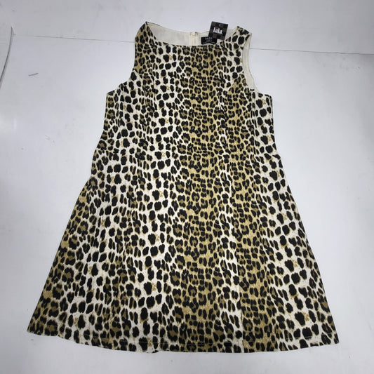 DRESSED IN LALA Put a Spell on You Linen + Cotton Blend Mini Dress XL Leopard
