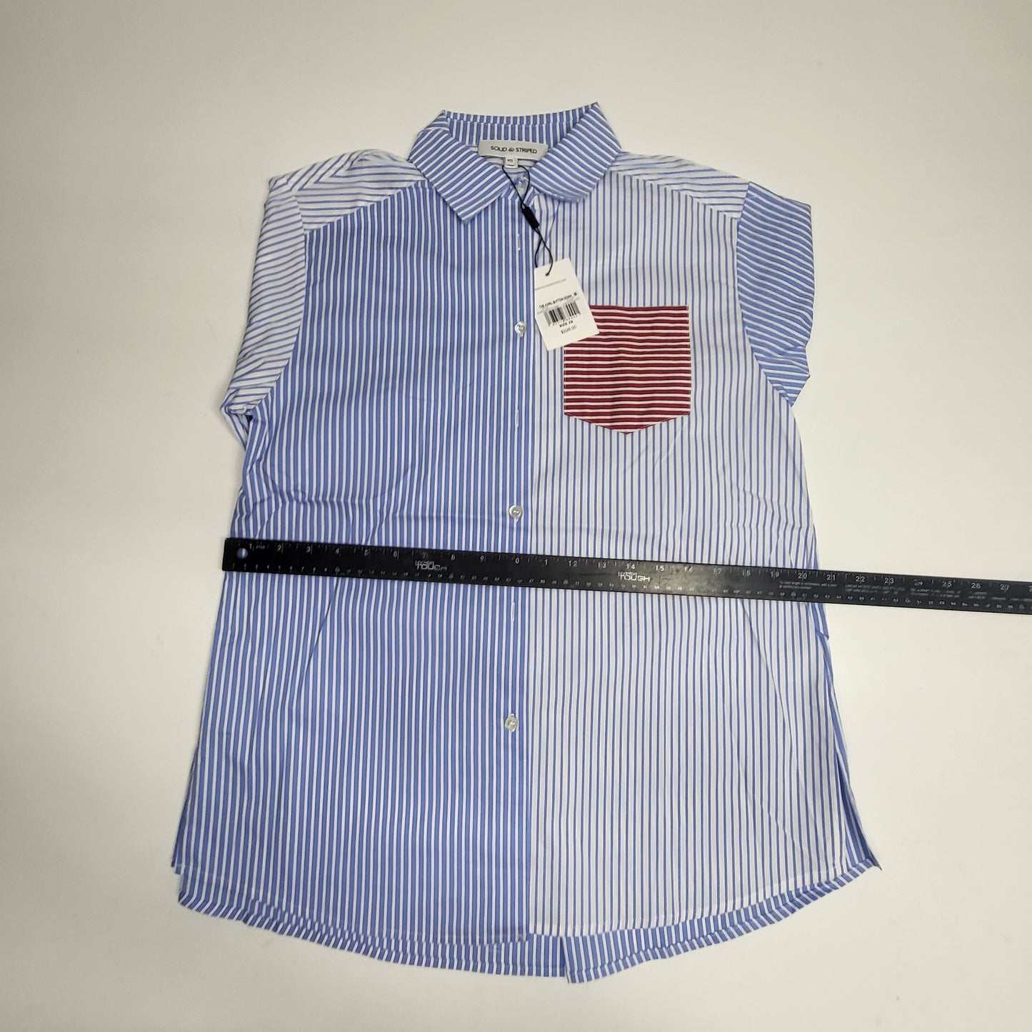 SOLID AND STRIPED The Avril Stripe Button-front Shirt XS Colorblock Marina SU26B2287PYDCBM