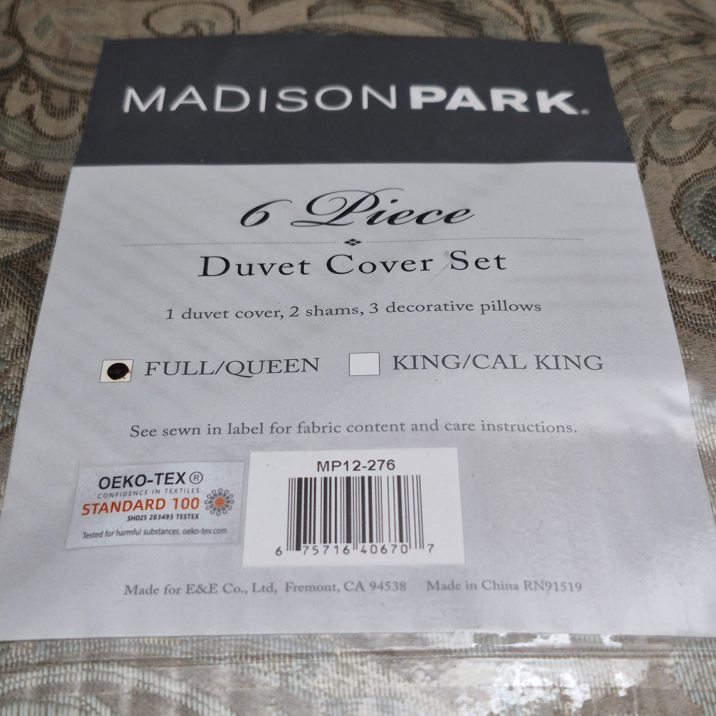 MADISON PARK Angel Wrap Duvet Cover Set Full/Queen Aubrey Paisley Taupe CS58-0316