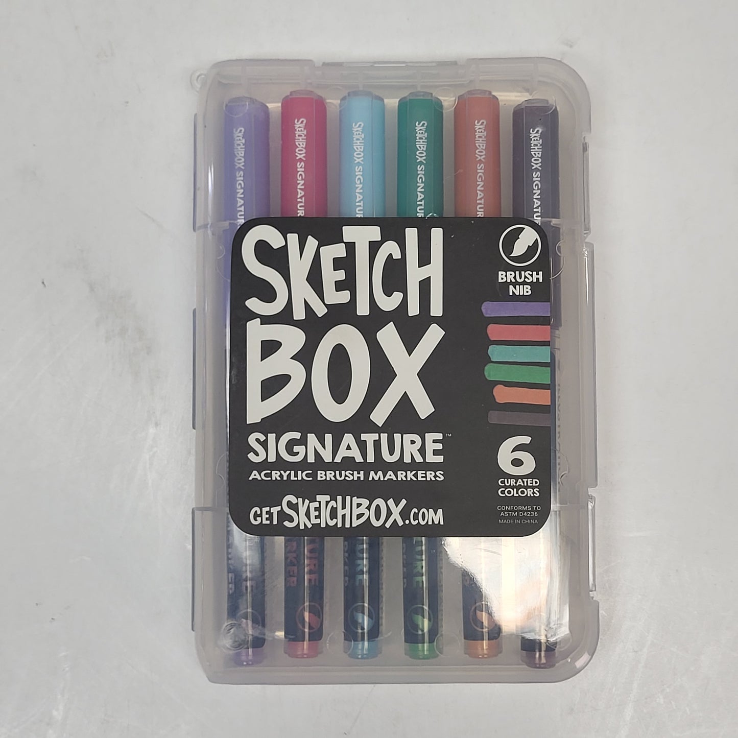 ZA@ SKETCHBOX (2 PACK) Signature Acrylic Brush Markers 6 Colors