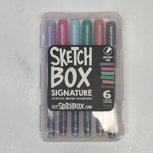 ZA@ SKETCHBOX (2 PACK) Signature Acrylic Brush Markers 6 Colors