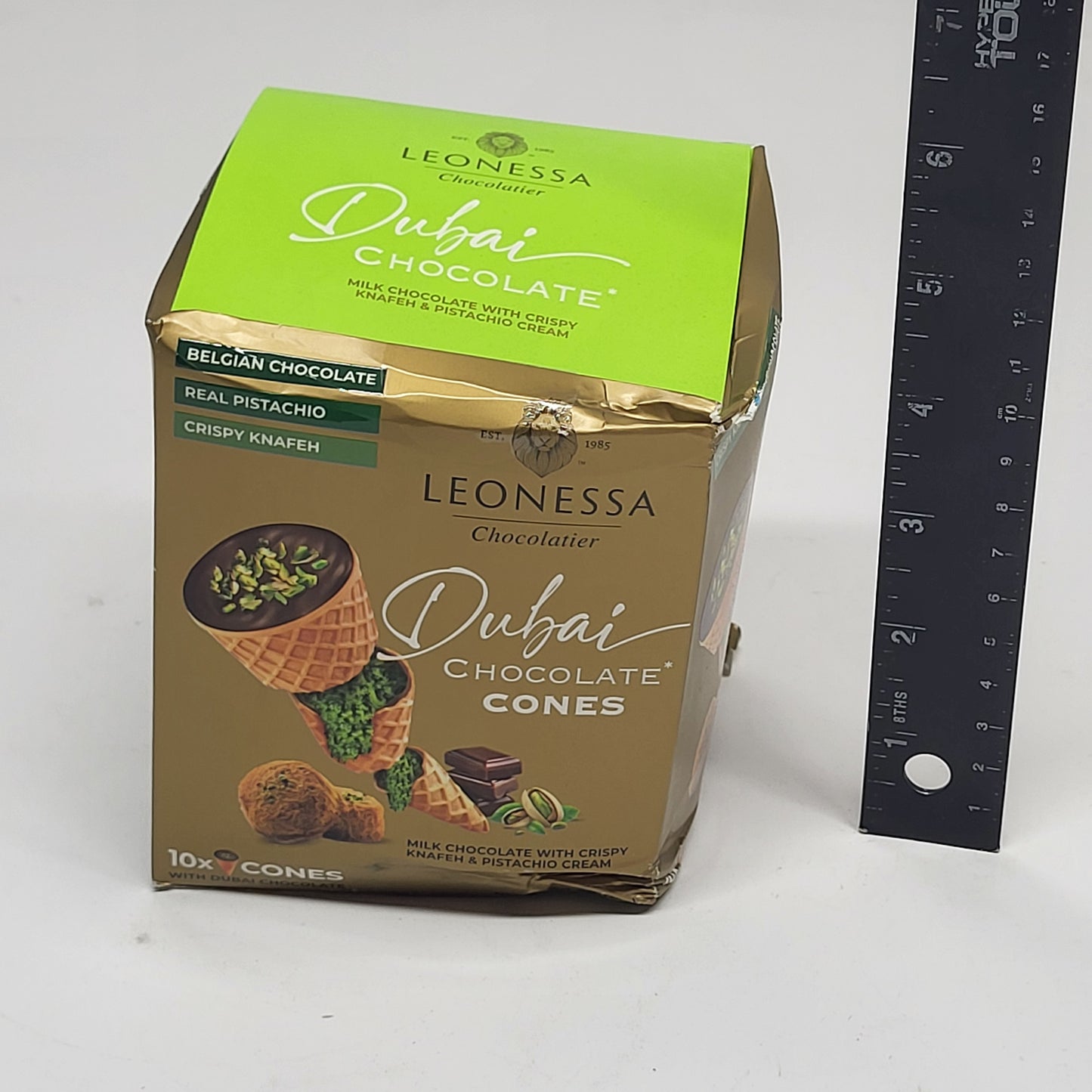 ZA@ LEONESSA (12 PACK) Chocolatier Dubai Chocolate Cones 10 Count (As Is)