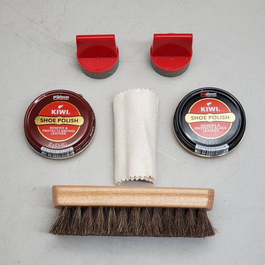 KIWI Leather Care Kit Shines Nourishes And Protects Black