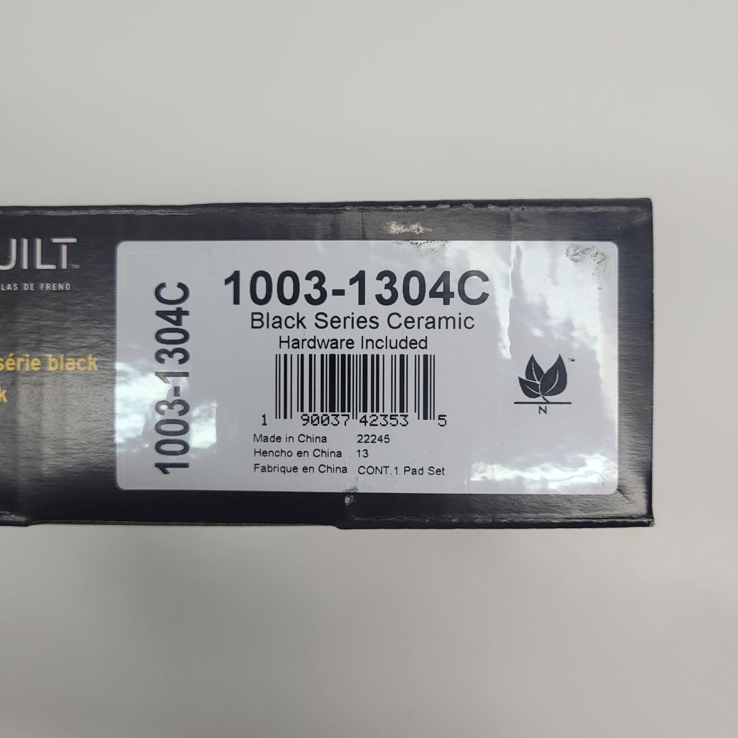QUALITY-BUILT Ceramic Disc Brake Pad Set Black Rear 1003-1304C