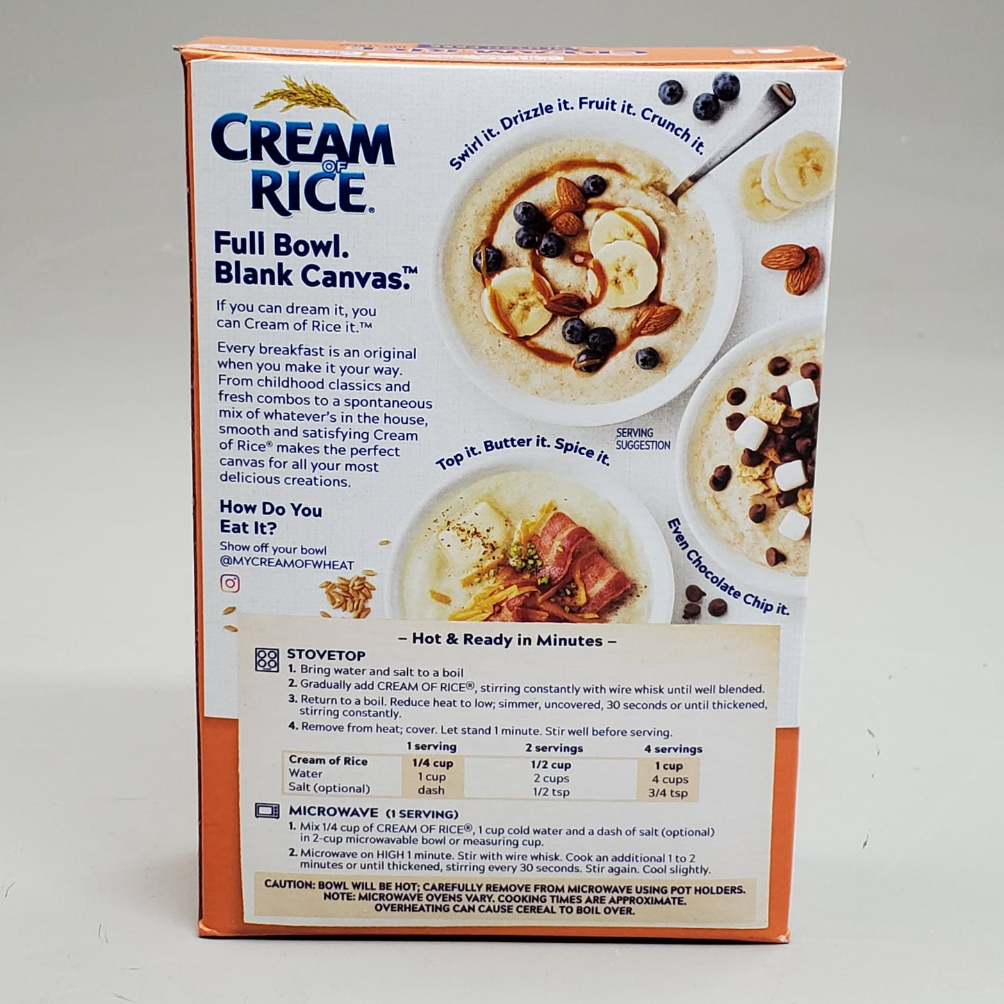 B&G FOODS (12 Pack) Cream Of Rice Hot Cereal Gluten Free 14 oz 80100698 BB 6/26