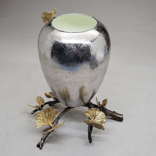 MICHAEL ARAM Butterfly Ginkgo Medium Vase 9.5" x 11" x 13.5" Bronze / Stainless 175752