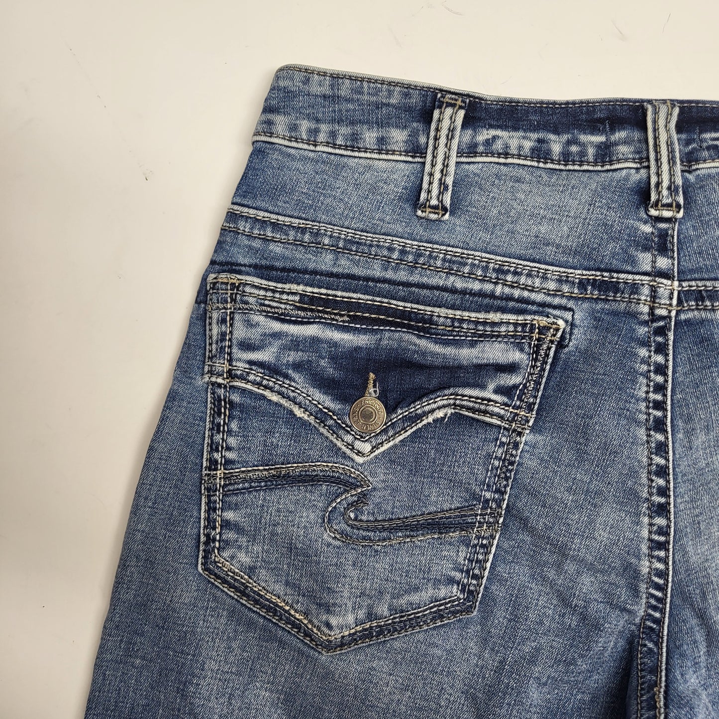 SILVER JEANS CO. Zac Relaxed Fit Straight Leg Sz 33/34 Indigo M42404EDK267