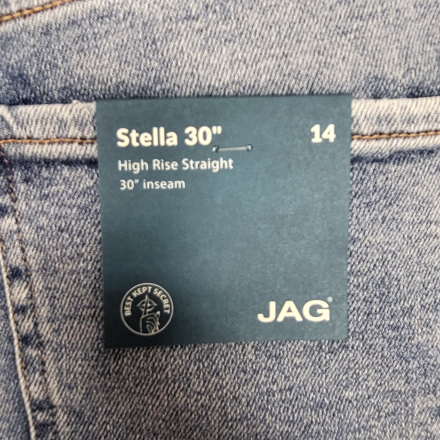 JAG Stella High Rise Slim Fit Straight  Womens Sz 14 Seashore J2906SAT108