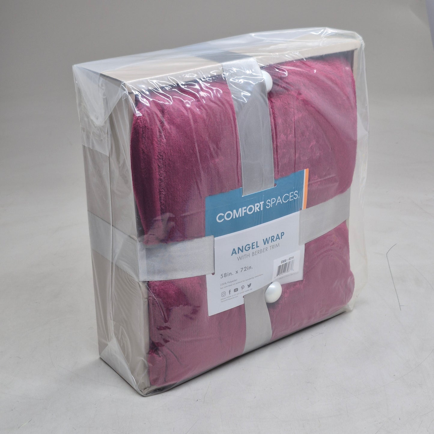 COMFORT SPACES Angel Wrap With Berber Trim 58" x 72" Red CS58-0316