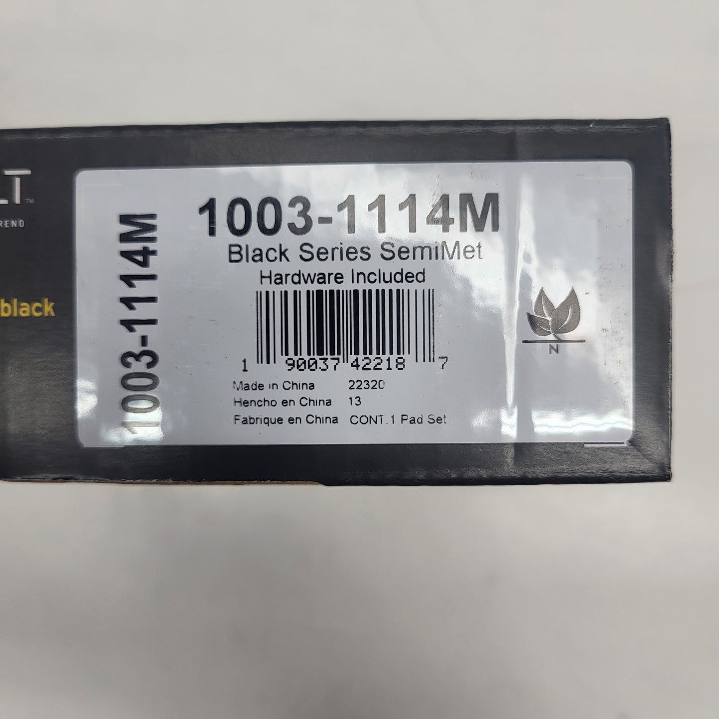 QUALITY-BUILT Semi-Metallic Disc Brake Pad Set Black Rear 1003-1114M