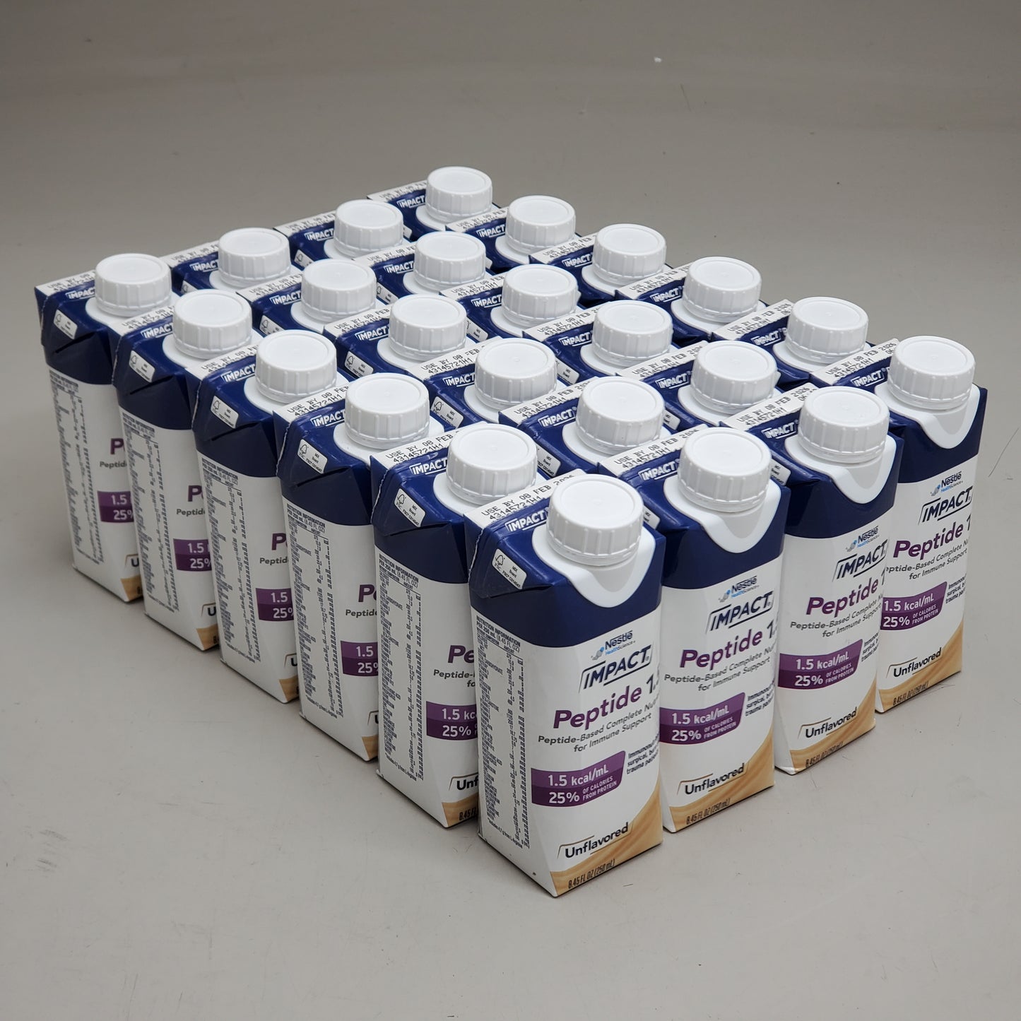 NESTLE (24 Pack) Impact Peptide 1.5 Nutrition Immune Support 8 fl oz Unflavored G12505973 BB 02/26