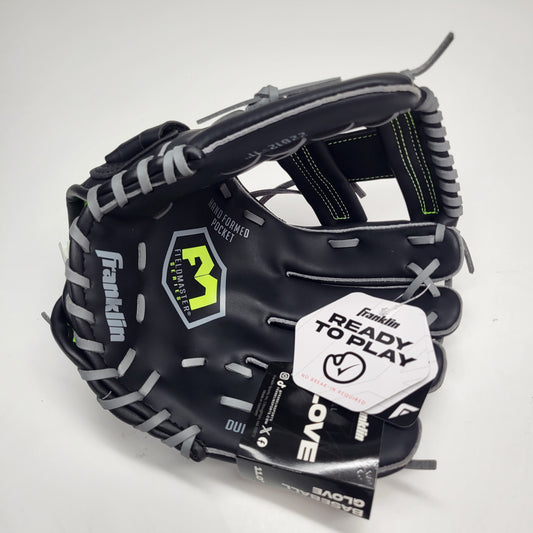FRANKLIN Fieldmaster Baseball Glove Left Handed 11"  Black And Green 22612