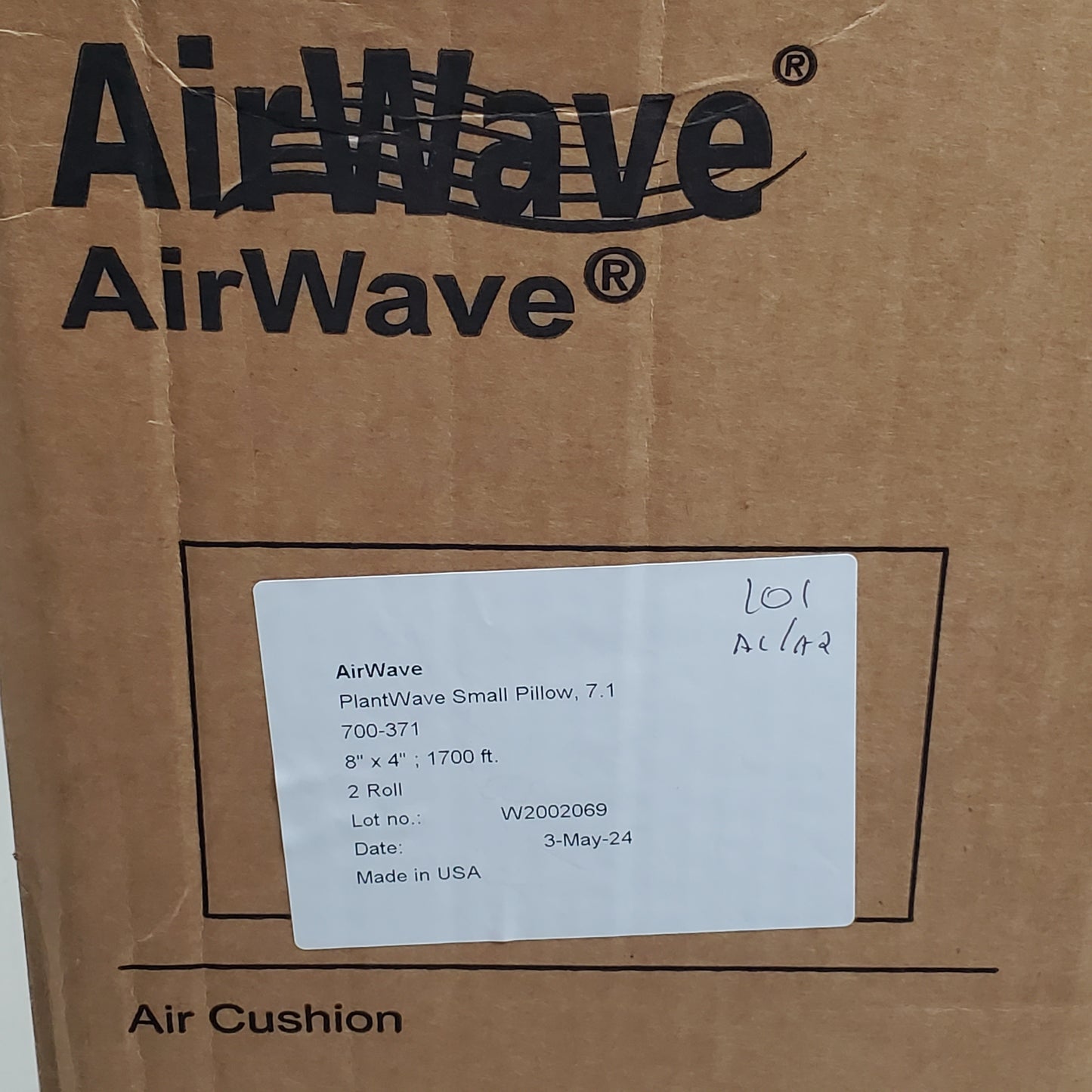 AIRWAVE (2 Rolls) Plantwave Small Pillow Cushion Film Plant Based 8"x4" - 1700' 700-371