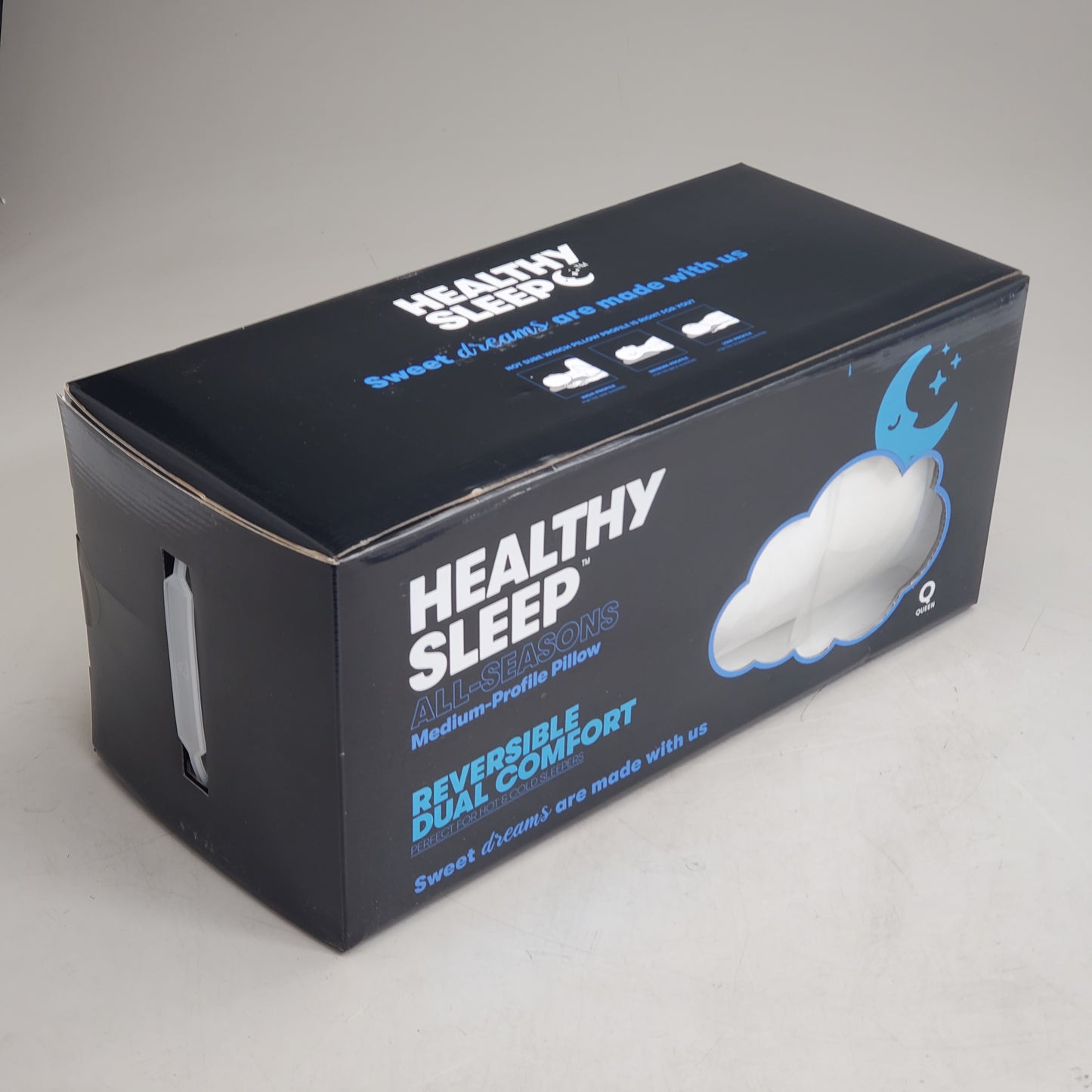 HEALTHY SLEEP Low Profile All-Seasons Reversible DualComfort Pillow Queen White 10-PILL-04/6-CLTLOPROAS