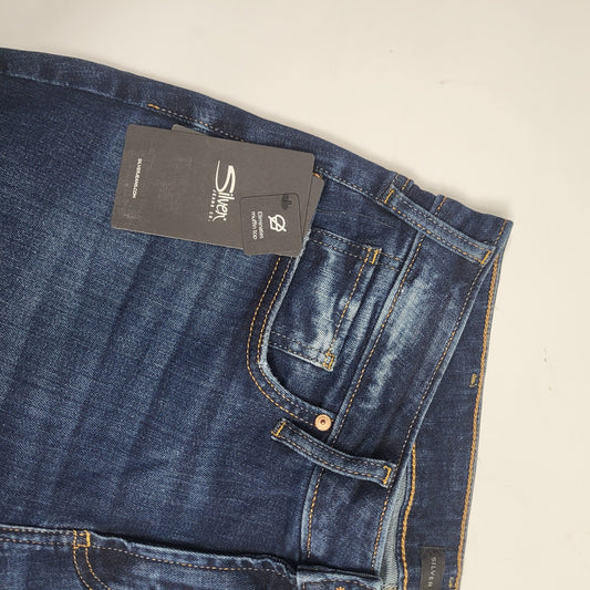 SILVER JEANS CO. Elyse Mid Rise Skinny Leg Sz 33/29 Indigo L03116EAD328