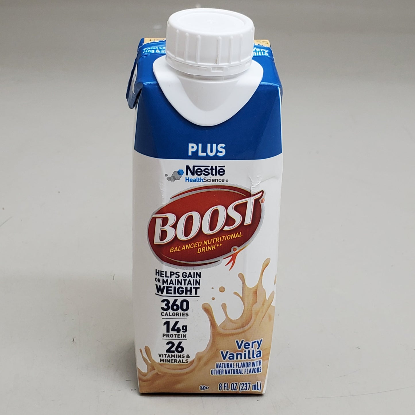 ZA@ NESTLE (24 Pack) Boost Plus Balanced Nutritional Drink 8 fl oz Very Vanilla G12587091 BB 02/26 E
