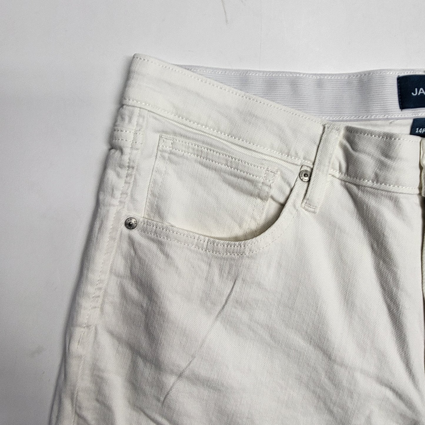 JAG Carter Mid-Rise Smoothing Girlfriend Womens Sz 14P/24 White JP2967CBD618