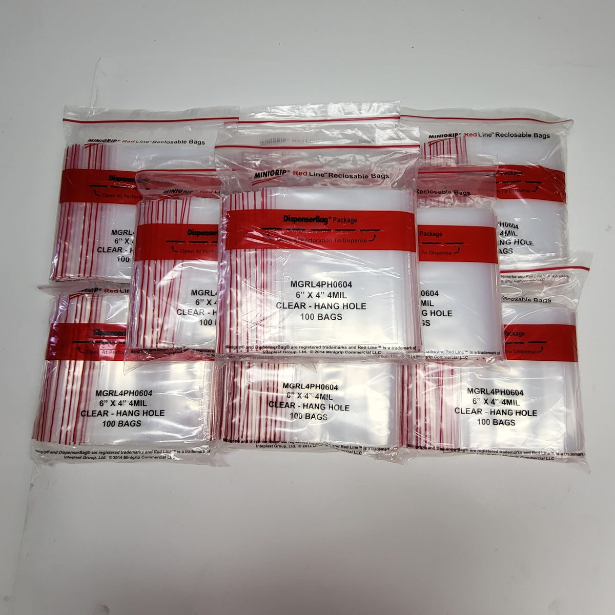 ZA@ MINIGRIP (10 PACK) Dispenser Bag Package Clear 100 Count