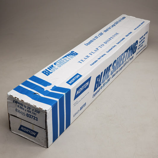 NORTON Blue Plastic Sheeting Paintable No Flaking 20'x350' 636425-03723
