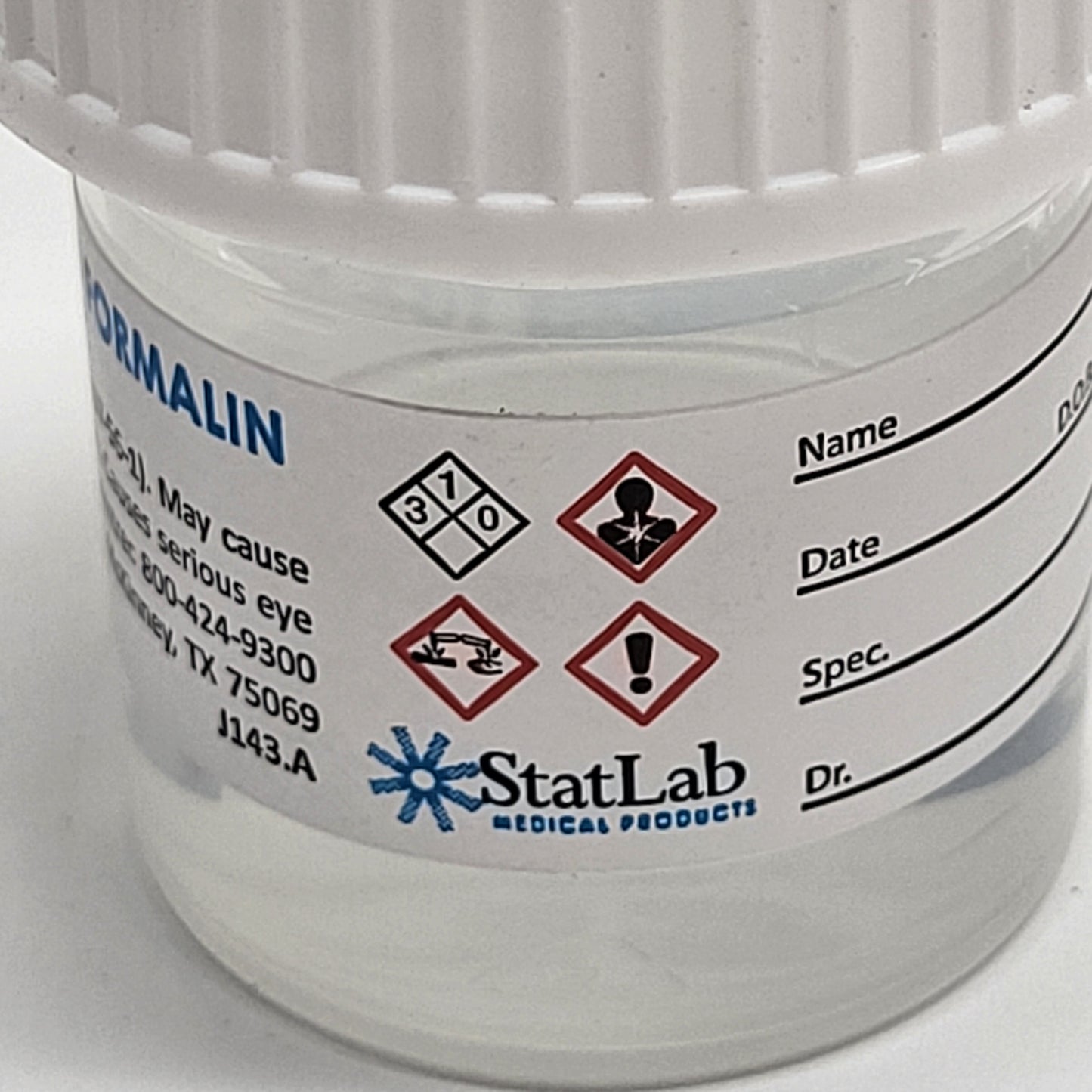 STATLAB (96 PACK) 10% Neutral Buffered Formalin Specimen Containers 0.6 oz