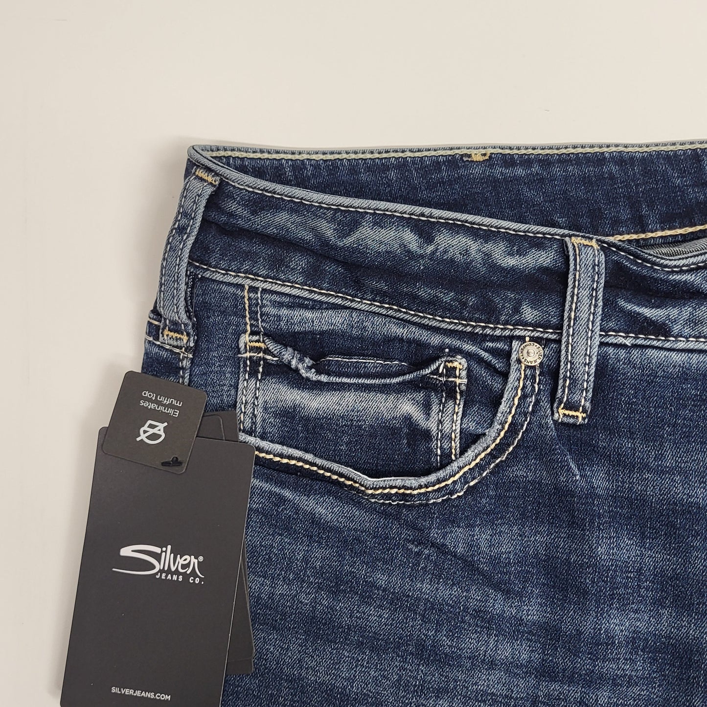 SILVER JEANS CO. Silver Jeans Co. Elyse Slim Boot Curvy Fit Women's Sz 18w/33 Indigo W03601ecf381